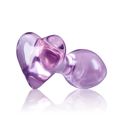Стъклен анален разширител Crystal Heart лилав