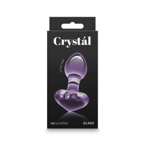 Стъклен анален разширител Crystal Heart лилав [3]