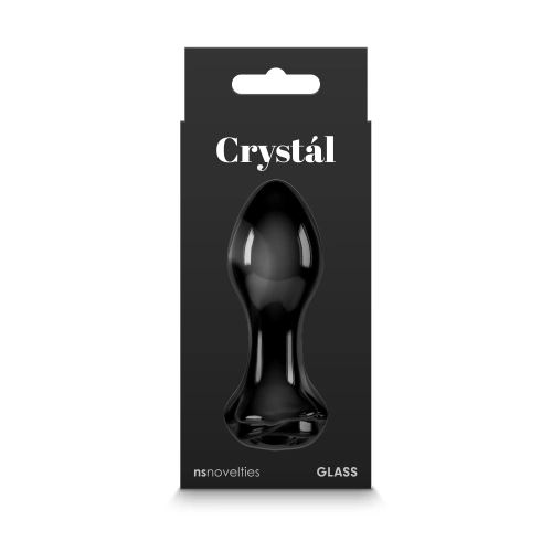 Стъклен анален разширител с основа роза Crystal Rose черен [4]