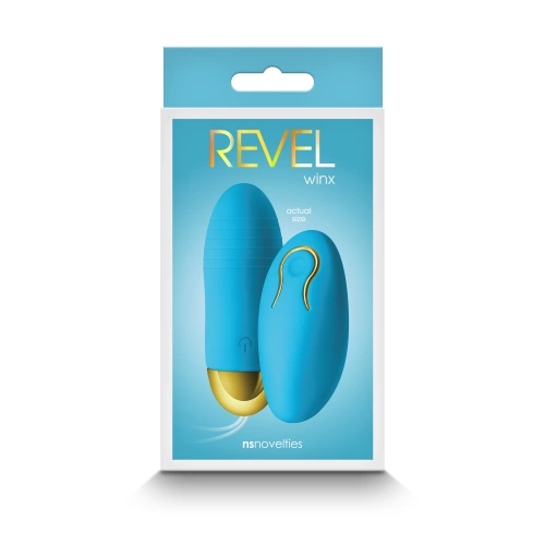 Презаредимо вибро яйце от силикон с дистанционно Revel Winx синьо [3]