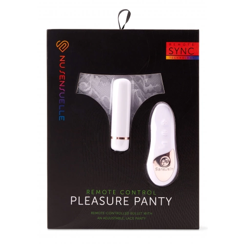 2 в 1 Вибриращо бельо с безжично вибриращо дистанционно Pleasure Panty бяло [4]