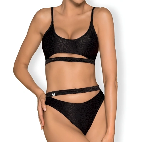 Бански от 2 части с леопардов принт Miamelle