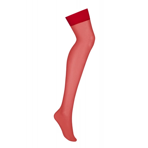 Червени чорапи за жартиери Obsessive S800 [2]