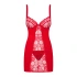 Нощница Obsessive Heartina Chemise червена [2]