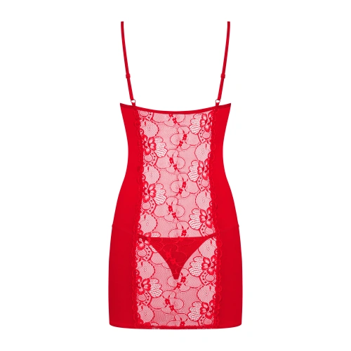 Нощница Obsessive Heartina Chemise червена [3]