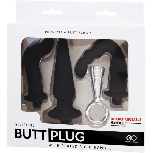  Комплект анални играчки от силикон Butt Plug черни