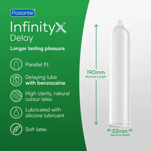 12 бр. Задържащи презервативи Pasante Infinity X [2]