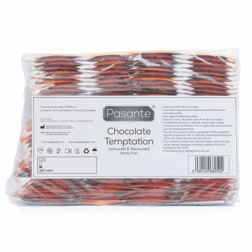 144 бр. Ароматни презервативи Pasante Chocolate [1]