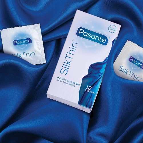 12 бр Най-тънките презервативи Pasante Silk Thin  [2]