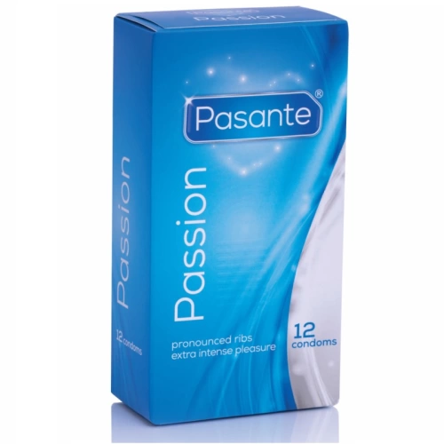 12 бр. Оребрени презервативи Pasante Passion