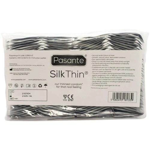 144 бр. Най-тънките презервативи Pasante Silk Thin [2]