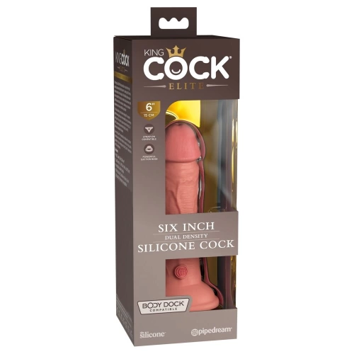 Реалистично двуслойно дилдо от силикон King Cock Elite 6" [3]