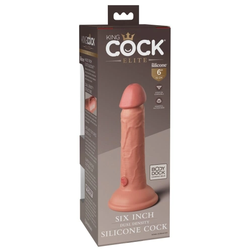 Реалистично двуслойно дилдо от силикон King Cock Elite 6" [4]