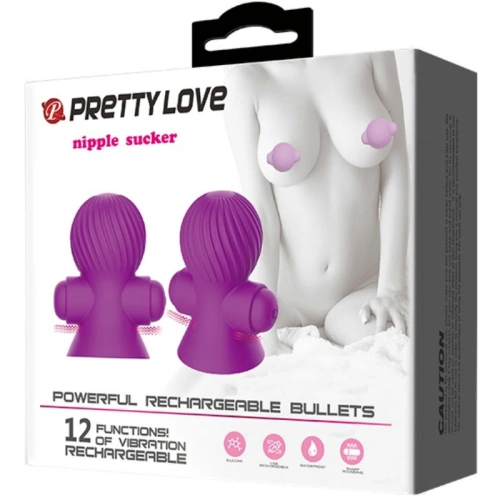 Вибриращи вакуумни стимулатори за гърди Pretty Love лилави [6]