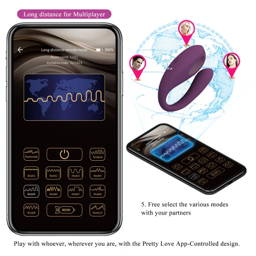 Вибратор за двойки с APP Pretty Love Aari [16]
