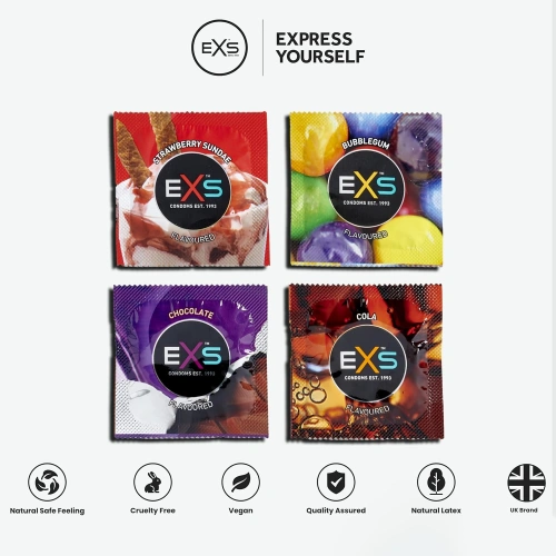 48 бр. Ароматни презервативи EXS Mixed Flavoures [1]