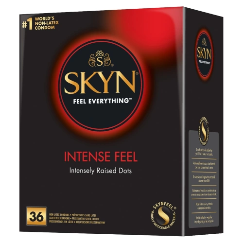 36 бр Нелатексови оребрени презервативи Skyn Intense Feel 