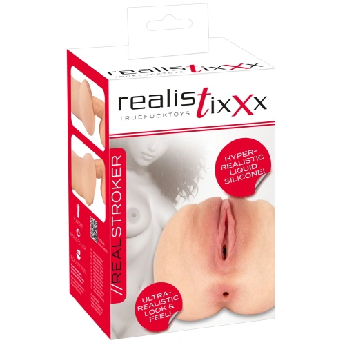 Мастурбатор от течен силикон с 2 отвора Real Stroker [10]