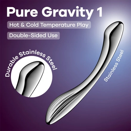 Двустранно стоманено дилдо Satisfyer Pure Gravity 1 [6]