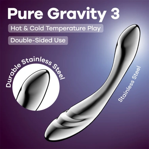 Двустранно стоманено дилдо Satisfyer Pure Gravity 3 [6]