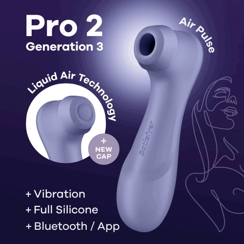 Засмукващ стимулатор с вибрации и App Satisfyer Pro 2 Generation 3 лилав [3]
