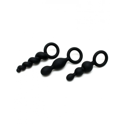Комплект 3 бр. анални играчки от силикон Satisfyer Plugs черни [2]