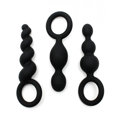Комплект 3 бр. анални играчки от силикон Satisfyer Plugs черни [1]