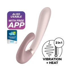 Мощен силиконов рабит вибратор със затопляне Satisfyer Heat Wave розов