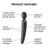 Голям мощен презаредим масажор от силикон Satisfyer Wand-er черен [7]