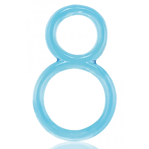 Двоен пенис пръстен Ofinity прозрачно-син