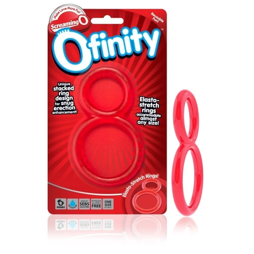 Двоен пенис пръстен Ofinity червен [4]
