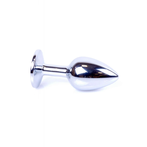 Малък метален анален разширител в сребристо с черен кристал Silver Plug [3]
