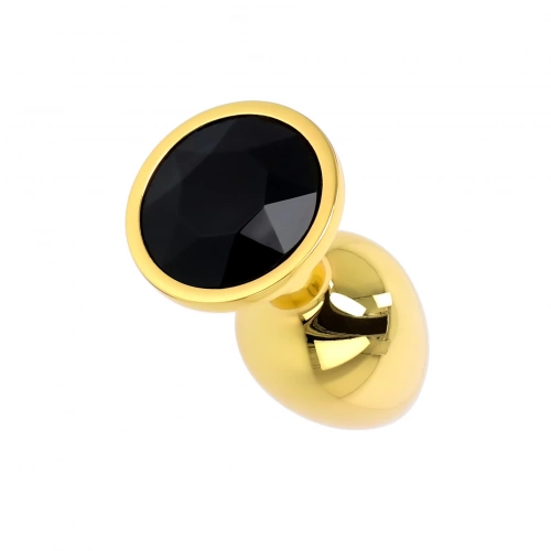 Малък метален анален разширител в златисто с черен кристал Gold Plug [1]