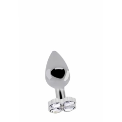 Малък метален разширител-бижу в сребристо с кристал детелина Lucky Diamond