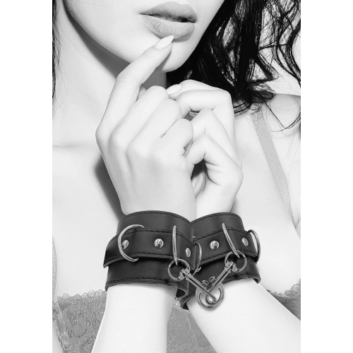 Кожени ограничители за китки или глезени Ouch! Black & White Кожени ограничители за китки или глезени Ouch! Black & White