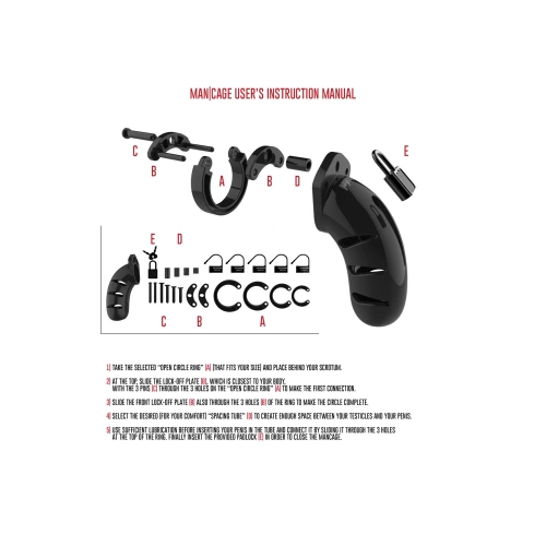 Пенис клетка ManCage 03 4,5" черна [3]