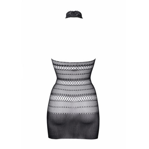 Елегантна мрежеста рокля с деколте тип халтер Le Desir 012 черна  [9]