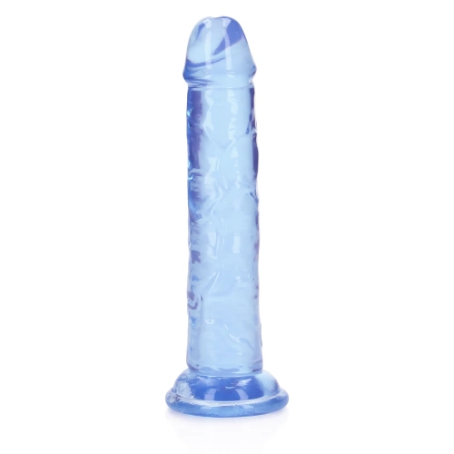 Джели дилдо Real Rock Crystal Clear 6" синьо [2]