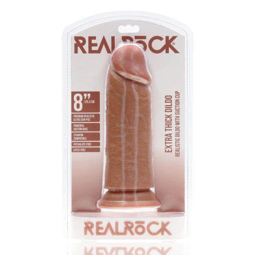 Реалистично дебело дилдо Real Rock Extra Thick 8" мока [5]
