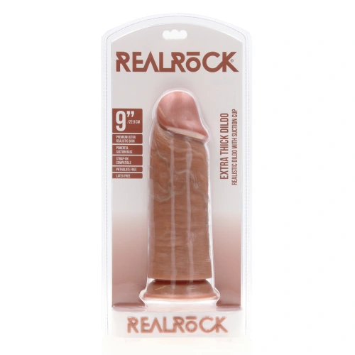 Голямо реалистично дилдо Real Rock Extra Thick 9" мока [4]