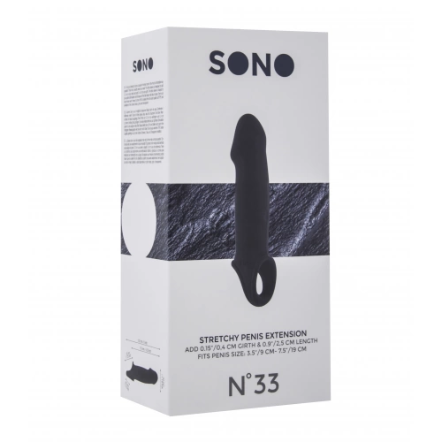 Разтеглив пенис удължител с пристегач за тестиси Sono 33 черен [2]