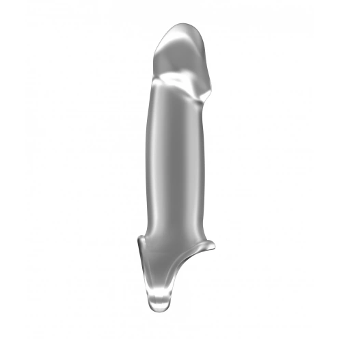 Разтеглив пенис удължител с пристегач за тестиси от кибер кожа Sono 33 прозрачен [1]