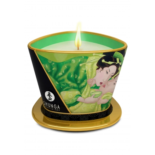 Масажна свещ с аромат на зелен чай Shunga Zenitude