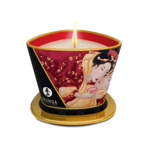 Масажна свещ с аромат на ягодово шампанско Shunga Romance