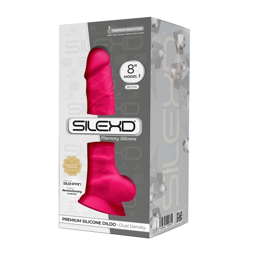 Революционно двуслойно дилдо от силикон SilexD 8'' Model 1 Розово [7]