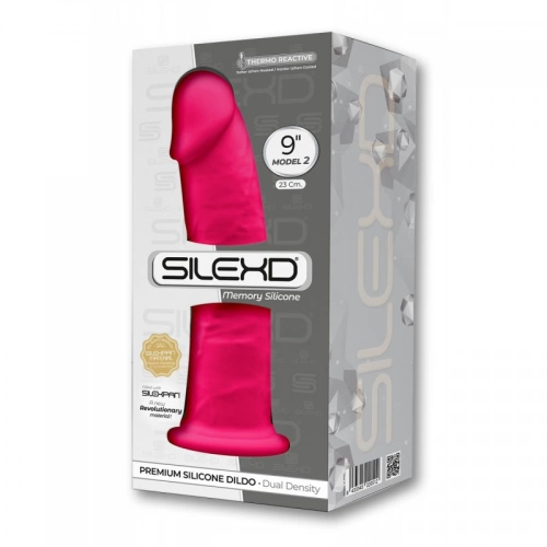 Революционно двуслойно дилдо от силикон SilexD 9" Model 2 розово [7]