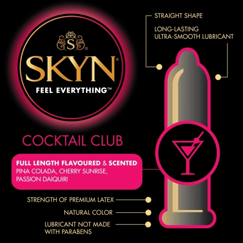 12 бр Нелатексови ароматни презервативи Skyn Coctail Club [2]