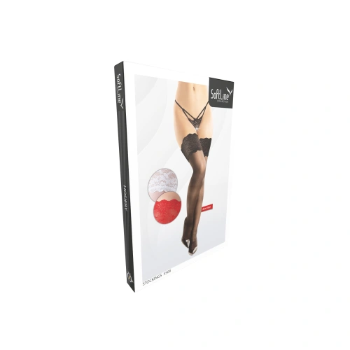 Нежни hold-ups чорапи с дантела Softline 5508 черни [1]