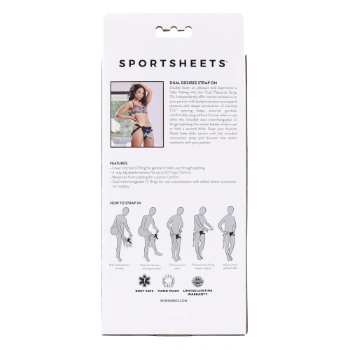 Унисекс страп-он колан за две дилда  Sportsheets Dual Desires [9]