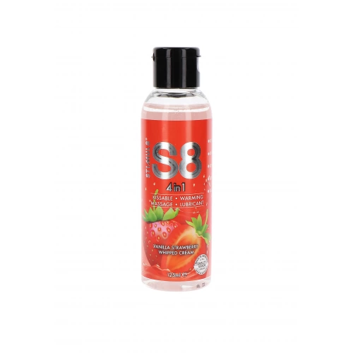 4 в 1 лубрикант, масажно олио със загряващ ефект Vanilla Strawberry Cream S8 125 мл.